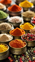 Vibrant Mix of Exotic Culinary Spices