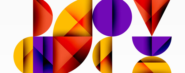 Minimal geometric abstract background. Circle square and triangle design