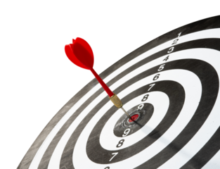 dart hitting target isolated element