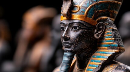 Ancient Egyptian Queen Nefertiti Bust with Patina. Generative AI