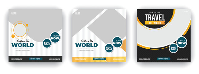 Travel social media post design template