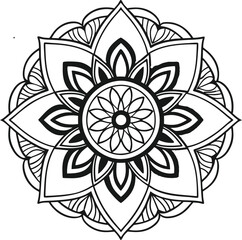 Black and white normal Mandala 9