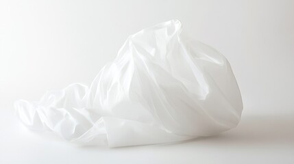 Draped white fabric on white background, studio shot