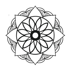 Black and white normal flower Mandala 8