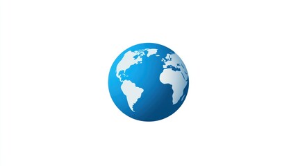 Obraz premium Simple Blue Earth Globe Map, Isolated, for educational use