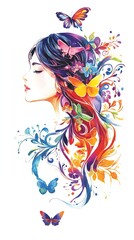 Naklejka premium Abstract background of beautiful woman