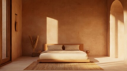 Serene Retreat in Neutral Clay Tones with Natural Light