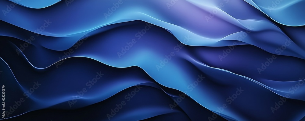 Aufkleber abstract blue wave pattern with gradient lighting, serene and modern art concept