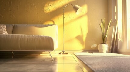 Sunlight Illuminates Modern Living Room Interior Design