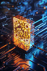 Obraz premium Vibrant Depiction of QR Decoding: A Powerful Symbology of Modern Information Transmittal