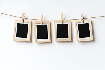 Wooden Framed Chalkboards Hanging on Twine with Clothespins