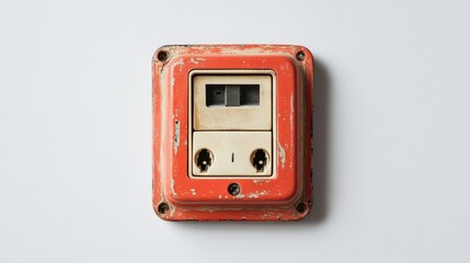 Vintage orange electrical outlet wall plate