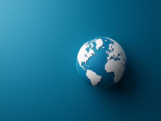 Fototapeta premium 3D Rendered Globe on Blue Background Showing Continents and Oceans