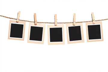 Wooden Framed Chalkboards Hanging on Twine with Clothespins