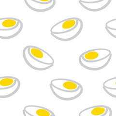 Seamless Boiled Egg Doodle Pattern background. Boiled Egg Pattern background. Egg pattern Pattern background.