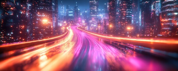 Digital Background for Technology Processes Data Transfer AI Coding Multimedia Graphic Design Cyberpunk