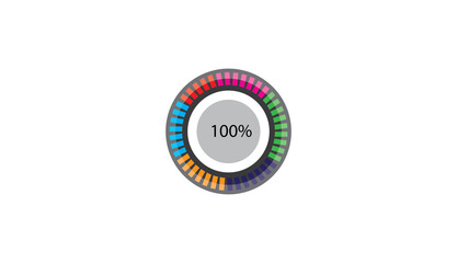 Waiting illustration circle on colorful Loading Bar