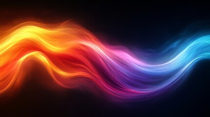 Obraz premium Colorful abstract wave pattern on dark background, dynamic energy flow concept