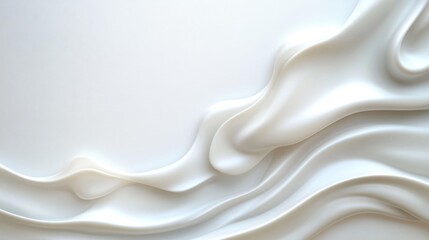 Obraz premium Abstract Fluid Shape with Soft Curves on White Isolated Background. Generative AI