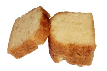 pound cake isolated on white background