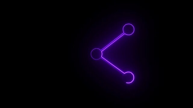 Purple neon link icon