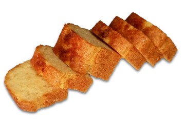 pound cake isolated on white background