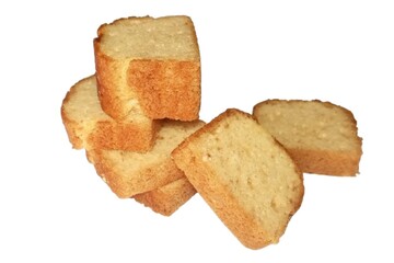 pound cake isolated on white background