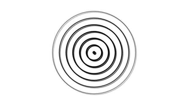 radio waves diffusion. Digital radio waves white circle animation.