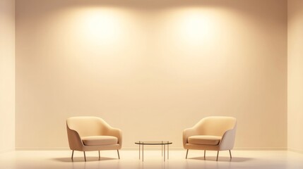 Intimate Consultation Room with Pale Tones and Modern Furniture