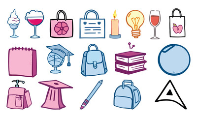 School Objects & Items Vector Set 🎒 High-Quality Education