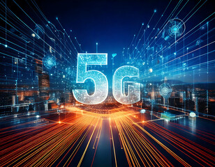 Futuristic 5G Network Technology and High-Speed Data Connection in a Smart City