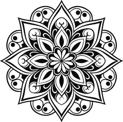 Black and white Gourjeous Mandala 6