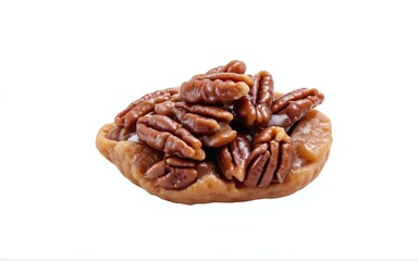 Obraz premium Delicious Candied Pecans on Crisp White Background