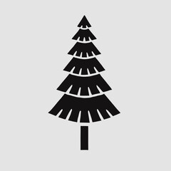 Fototapeta premium Christmas Tree Silhouette in black on a white background