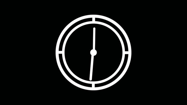 White clock icon vector