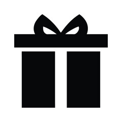 Minimalist Gift Box Silhouette Black and White Vector icon vector illustration white background