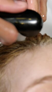 Woman getting her hair wash
