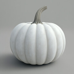 Realistic 3D Model of a White Pumpkin – Solid Grey Background