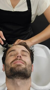 Man getting his hair wash