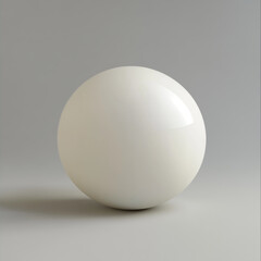 Realistic 3D Render of a Sleek White Matte Sphere with Rounded Edges