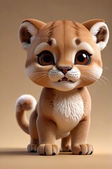 Fototapeta premium there is a small toy cat that is sitting on a table