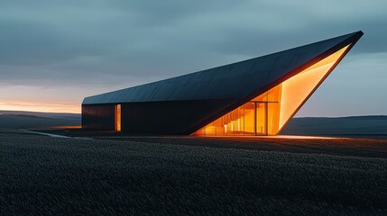 Fototapeta premium Modern Architectural Home with Dramatic Design Features