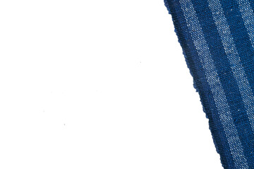 Blue napkin flat lay for copy space background