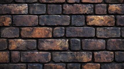 Obraz premium Dark brick wall texture, exterior building facade