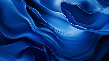 Obraz premium Abstract blue flowing fabric texture, artistic fluid waves, modern art concept