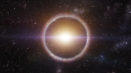 Fototapeta premium Shimmering Halo Star Phenomenon in Cosmic Space with Bright Light