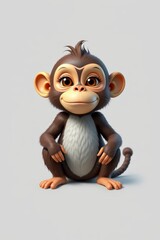 arafed monkey sitting on the ground with its hands on his hips