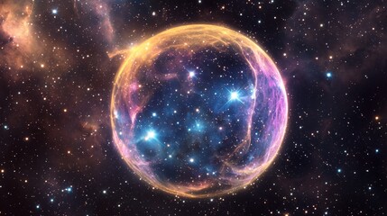 Exquisite Cosmic Supernova Bubble Expanding in Vast Universe