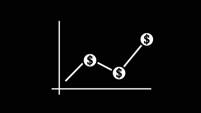 Dollar Symbol Graph Rising.Chart with Arrow Flat Icon. Pixel Perfect. For Mobile and Web