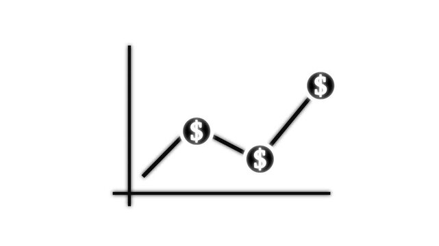 Dollar Symbol Graph Rising.Chart with Arrow Flat Icon. Pixel Perfect. For Mobile and Web